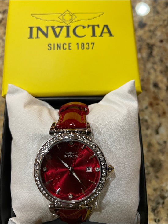 Invicta Accessories - Invicta Red Dial Women’s Crystal Bezel Watch